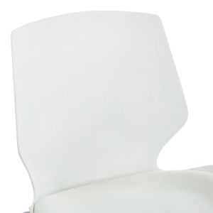 Office chair, original P, white polypropylene with ivory cushion, 47x52x85 cm