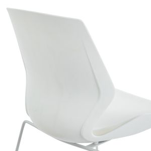 Office chair, original P, white polypropylene with ivory cushion, 47x52x85 cm