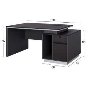 Office cabinet with right wardrobe Rosewood 180x80x76cm Hm2113r