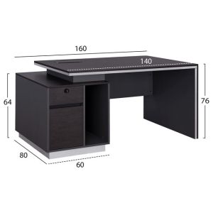 Office cabinet with left cabinet Rosewood 160x80x76cm Hm2087l