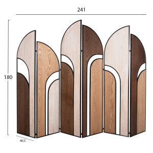 Параван 6 крила Crypt Mdf в 4 цвята-черна метална рамка 241x1,5x180hcм Hm4221
