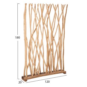 Naturally Room Divider - Made of Natural Teak Wood 120x25x200 H Cm