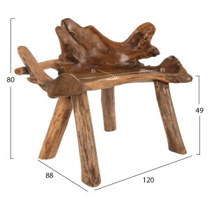Пейка Naturally тиково дърво масив Hm9348