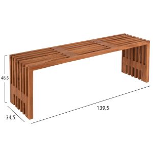 Пейка Niya Hm9829 от масивно тиково дърво 139,5x34,5x48,5hcm
