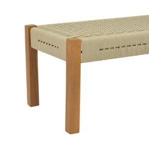 Bench Uma teak and rope in natural shade 120x45x40cm