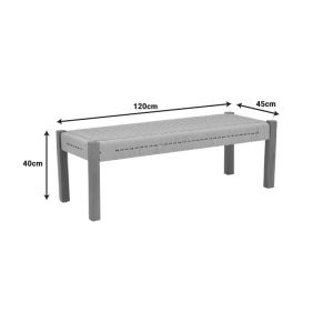 Bench Uma teak and rope in natural shade 120x45x40cm
