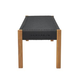 Пейка Uma тиково дърво и въже в черен нюанс 120x45x40см