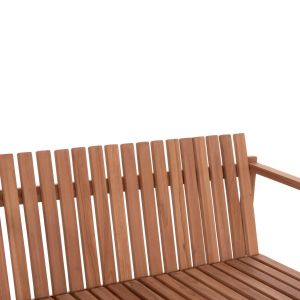 Пейка с 2 места Ved Hm18124 тиково дърво в естествен цвят 130x60x86в см.
