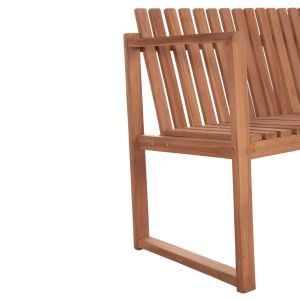 Пейка с 2 места Ved Hm18124 тиково дърво в естествен цвят 130x60x86в см.