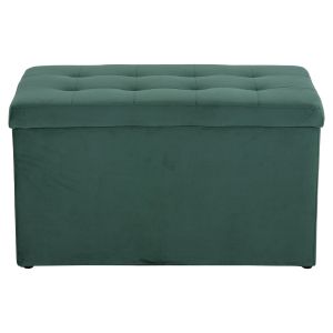 Пейка с ракла за съхранение Cypress Hm279,13 плюш цвят зелен 90x50x52hcm
