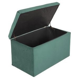 Пейка с ракла за съхранение Cypress Hm279,13 плюш цвят зелен 90x50x52hcm