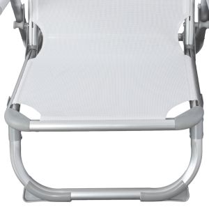 Плажен стол Hm5053,03 бял алуминиев 56x70x66cm