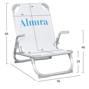 Плажен стол Hm5053,03 бял алуминиев 56x70x66cm