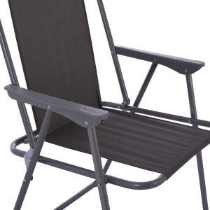 Плажен стол Hm5148,01 сив плат и метална основа
