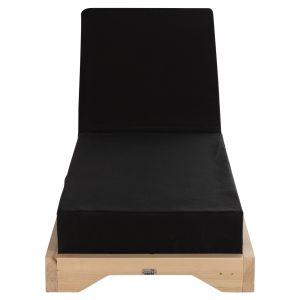 Плажен шезлонг Ikaria Hm10623,01бор масив-черна възглавничка 20cm Thick