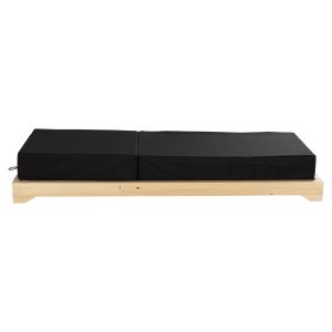 Плажен шезлонг Ikaria Hm10623,01бор масив-черна възглавничка 20cm Thick