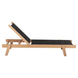 Плажен шезлонг Milos бук в натурално-черен Текстилен204x65x31,5-92,5hcm91hcm Hm10650