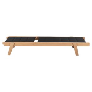 Плажен шезлонг Milos бук в натурално-черен Текстилен204x65x31,5-92,5hcm91hcm Hm10650