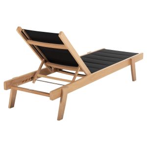 Плажен шезлонг Milos бук в натурално-черен Текстилен204x65x31,5-92,5hcm91hcm Hm10650