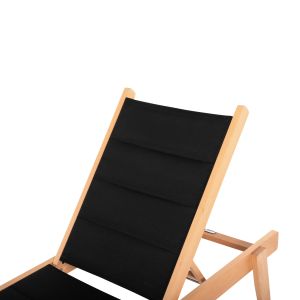 Плажен шезлонг Milos бук в натурално-черен Текстилен204x65x31,5-92,5hcm91hcm Hm10650