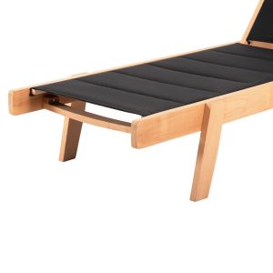 Плажен шезлонг Milos бук в натурално-черен Текстилен204x65x31,5-92,5hcm91hcm Hm10650