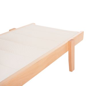 Плажен шезлонг Milos бук в текстилен натурал-екрю 204x65x92,5hcm Hm10650