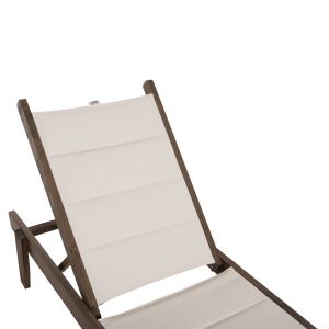 Плажен шезлонг Milos бук в текстилен Орех-екрю204x65x92,5hcm Hm10685