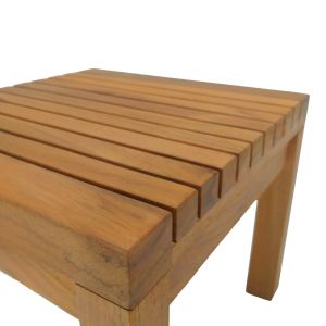 Beach table made of poly teak in a natural shade 35x35x30 cm