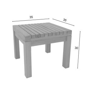 Beach table made of poly teak in a natural shade 35x35x30 cm