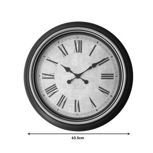 Plasma wall clock in antique black and gold tone D63.5x5.6cm