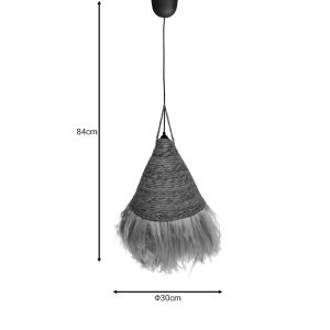 Geole Inart natural wicker ceiling lamp D30x84cm