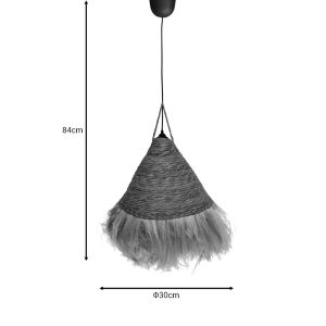Geole Inart natural wicker ceiling lamp D60x94cm