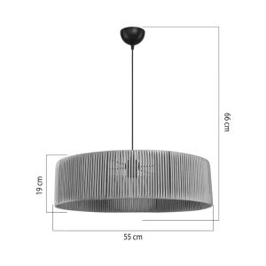 Tebaha E27 ceiling lamp in natural lampshade Φ55x20cm