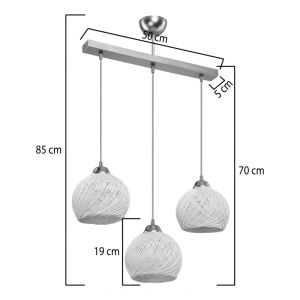Ceiling lamp with three lamps Pwl-0973 Ii E27 gold 50x18x85cm