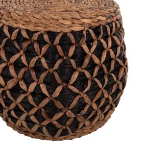 Плетена табуретка Teofilo от естествени материали - воден зюмбюл D43x38cm Hm7869
