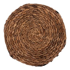 Плетена табуретка Teofilo от естествени материали - воден зюмбюл D43x38cm Hm7869