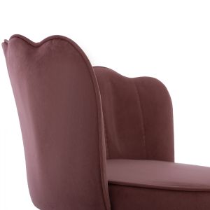 Плюшен средно висок бар стол Princess Vesna Hm8736,02 цвят пепел от рози 50x50x90cm