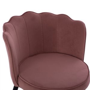 Плюшен средно висок бар стол Princess Vesna Hm8736,02 цвят пепел от рози 50x50x90cm