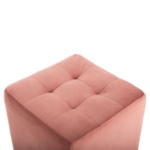 Плюшена табуретка-ракла Punk Hm264,12 цвят пепел от рози 39χ39χ36hcm