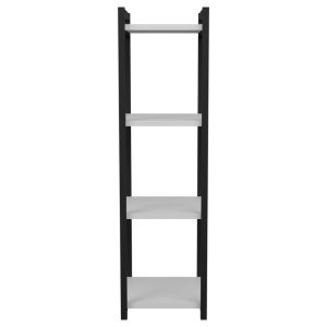 Harvey floor shelf black metal and white melamine 33x28x100cm