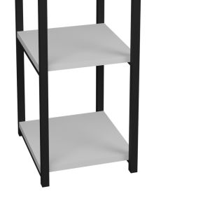 Harvey floor shelf black metal and white melamine 33x28x100cm
