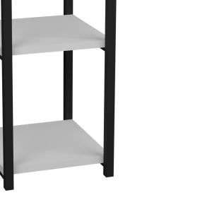Harvey floor shelf black metal and white melamine 33x28x70cm