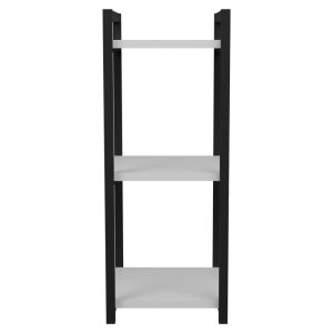 Harvey floor shelf black metal and white melamine 33x28x70cm