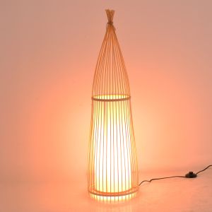 Floor lamp Florance E27 bamboo in natural color D28x100cm