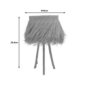 Floor lamp Herfo E27 rattan in natural color D45x58.8cm