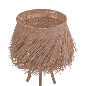 Floor lamp Herfo E27 rattan in natural color D45x58.8cm