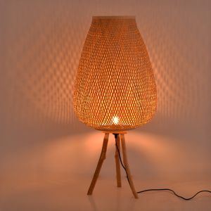 Floor lamp Vazel E27 bamboo in natural color D46x94cm