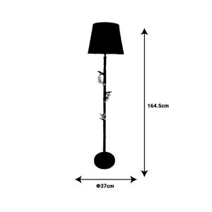 Floor lamp Zacro Inart, black-gold metal D37x164.5cm
