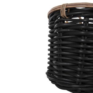 Подови кошници 2 броя Potts Rattan в черно и натурално D61+d45cm Hm4379