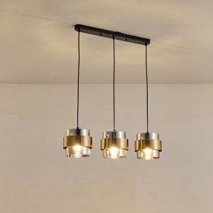 Chandelier 3 lamps 3xe27 Max15w 180x1215mm Max15w black gold Arte Illumina Reliac